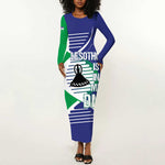 Lesotho Is In My DNA Long Sleeve Bodycon Dress LT15