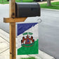 Personalised Afro Lesotho Garden Flag Coat Of Arms With Map - Grunge Style