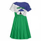 Personalised Afro Lesotho Kid Short Sleeve Dress Coat Of Arms With Map - Grunge Style