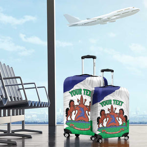 Personalised Afro Lesotho Luggage Cover Coat Of Arms With Map - Grunge Style