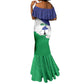 Personalised Afro Lesotho Mermaid Dress Coat Of Arms With Map - Grunge Style