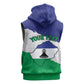 Personalised Afro Lesotho Sleeveless Hoodie Coat Of Arms With Map - Grunge Style - African Pride