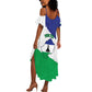 Personalised Afro Lesotho Summer Maxi Dress Coat Of Arms With Map - Grunge Style
