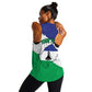Personalised Afro Lesotho Women Racerback Tank Coat Of Arms With Map - Grunge Style