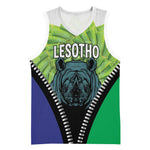 Personalised Afro Lesotho Basketball Jersey Black Rhinoceros Aloe Polyphylla LT15