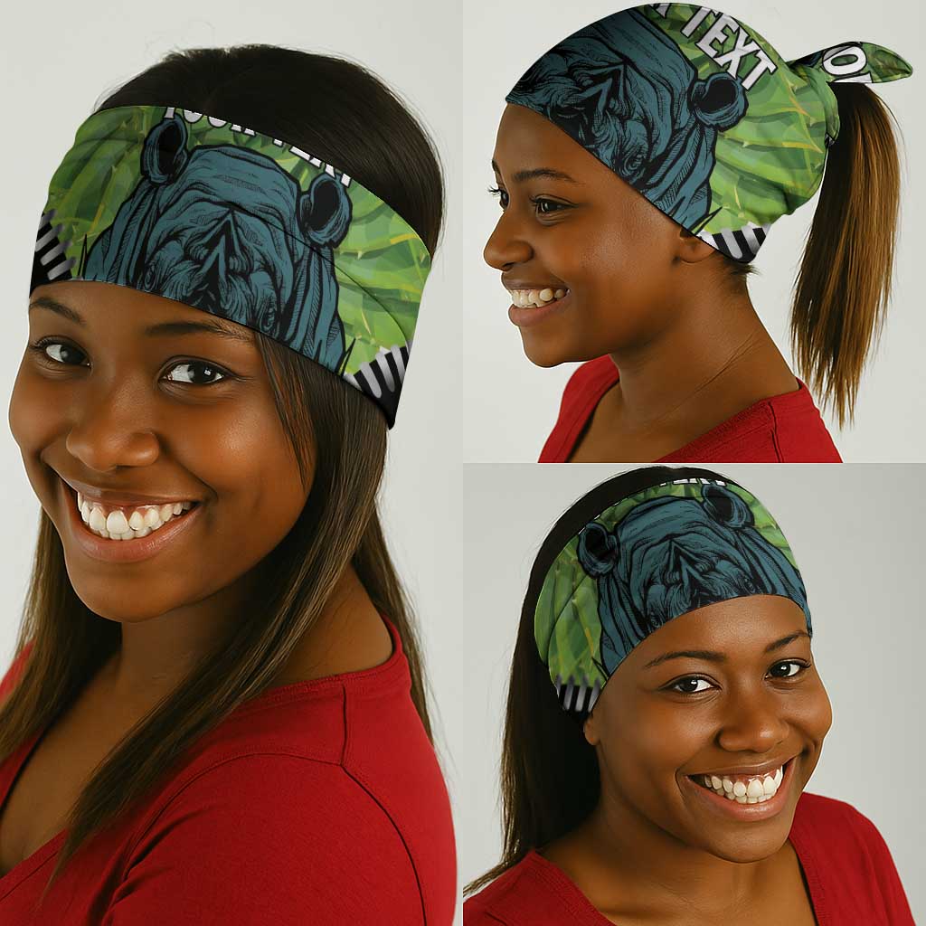 Personalised Afro Lesotho Neck Gaiter Black Rhinoceros Aloe Polyphylla LT15