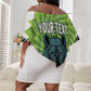 Personalised Afro Lesotho Off Shoulder Short Dress Black Rhinoceros Aloe Polyphylla LT15