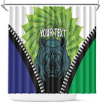 Personalised Afro Lesotho Shower Curtain Black Rhinoceros Aloe Polyphylla LT15