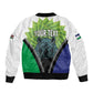 Personalised Afro Lesotho Sleeve Zip Bomber Jacket Black Rhinoceros Aloe Polyphylla LT15