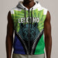 Personalised Afro Lesotho Sleeveless Zip Hoodie Black Rhinoceros Aloe Polyphylla - African Pride