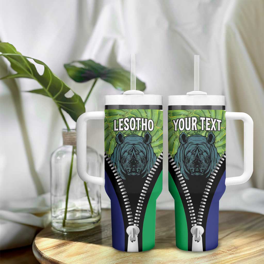 Personalised Afro Lesotho Tumbler With Handle Black Rhinoceros Aloe Polyphylla