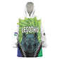 Personalised Afro Lesotho Wearable Blanket Hoodie Black Rhinoceros Aloe Polyphylla LT15