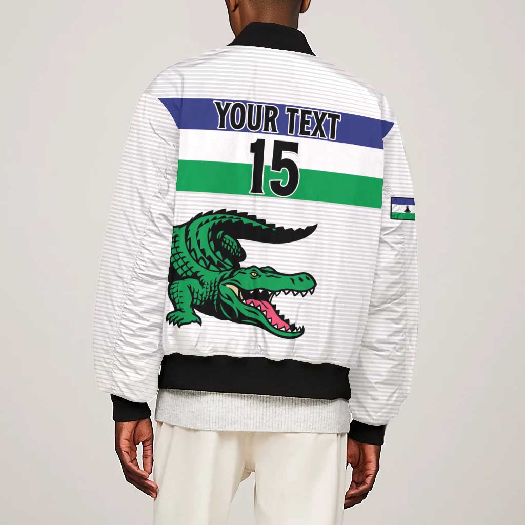 Custom Lesotho Football Bomber Jacket Go Likuena Go