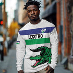 Custom Lesotho Football Long Sleeve Shirt Go Likuena Go