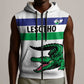 Custom Lesotho Football Sleeveless Zip Hoodie Go Likuena Go - African Pride