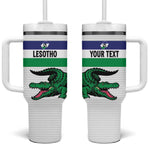 Custom Lesotho Football Tumbler With Handle Go Likuena Go