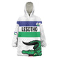 Custom Lesotho Football Wearable Blanket Hoodie Go Likuena Go