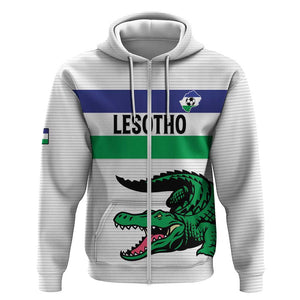 Custom Lesotho Football Zip Hoodie Go Likuena Go