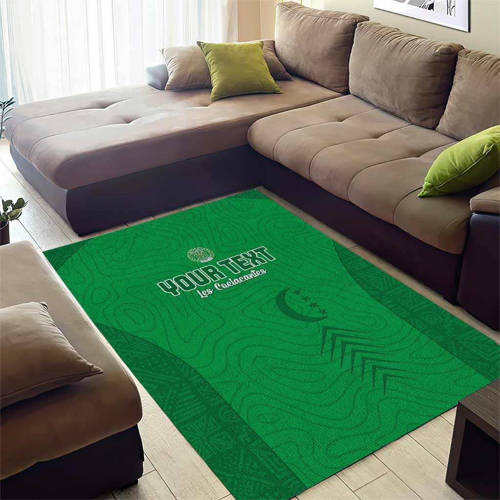 Custom Comoros Football Area Rug Go Les Coelacantes