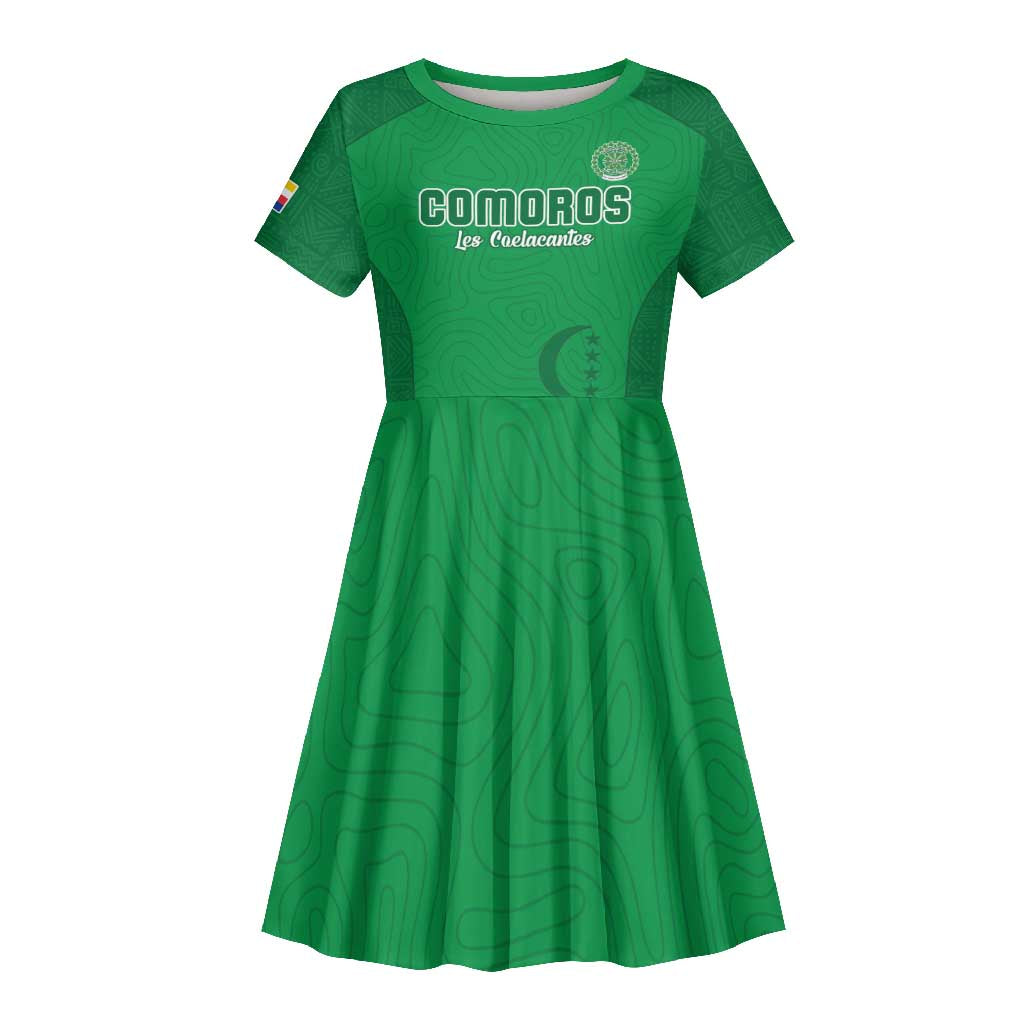 Custom Comoros Football Kid Short Sleeve Dress Go Les Coelacantes