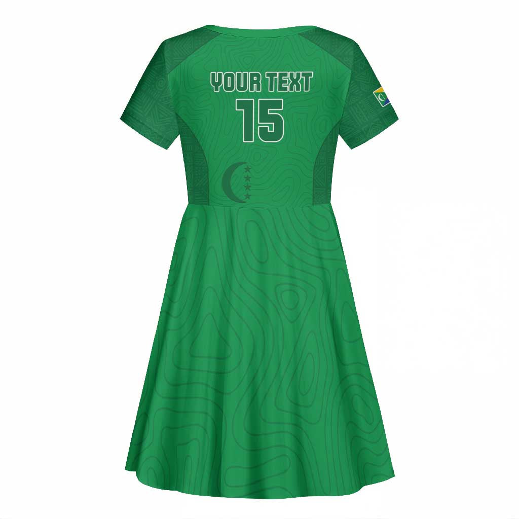 Custom Comoros Football Kid Short Sleeve Dress Go Les Coelacantes