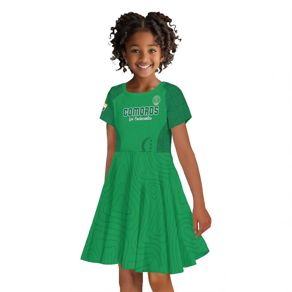 Custom Comoros Football Kid Short Sleeve Dress Go Les Coelacantes