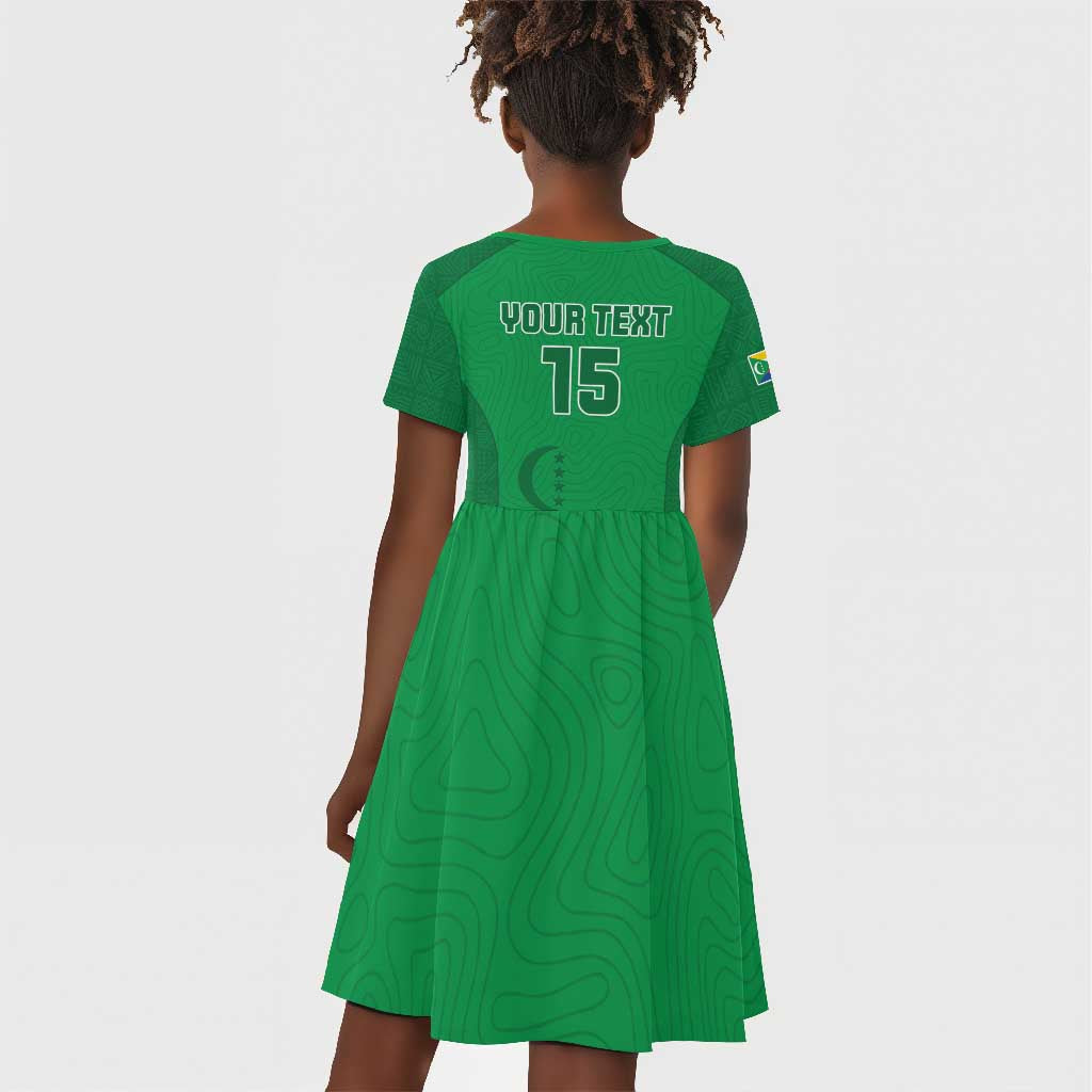 Custom Comoros Football Kid Short Sleeve Dress Go Les Coelacantes