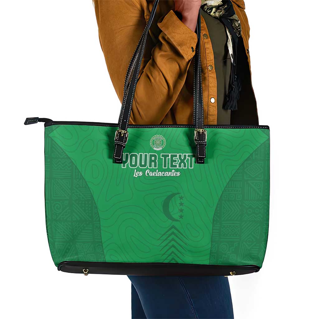 Custom Comoros Football Leather Tote Bag Go Les Coelacantes