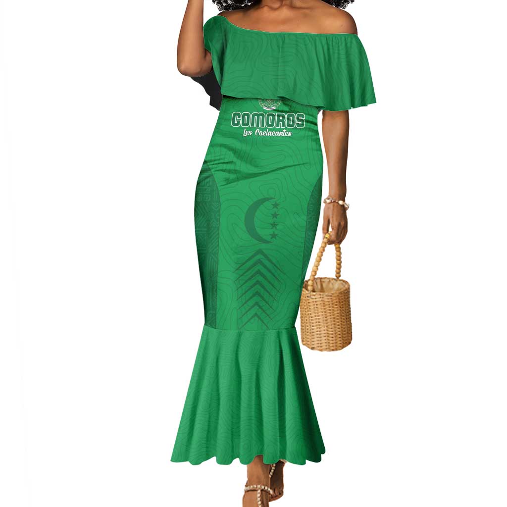 Custom Comoros Football Mermaid Dress Go Les Coelacantes