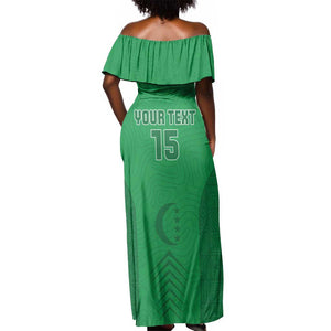 Custom Comoros Football Off Shoulder Maxi Dress Go Les Coelacantes