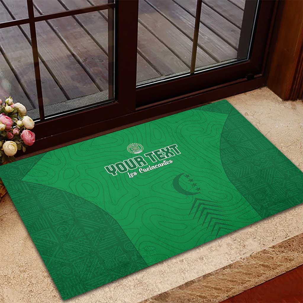 Custom Comoros Football Rubber Doormat Go Les Coelacantes