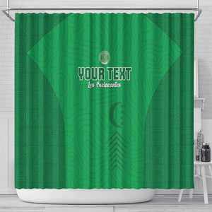 Custom Comoros Football Shower Curtain Go Les Coelacantes