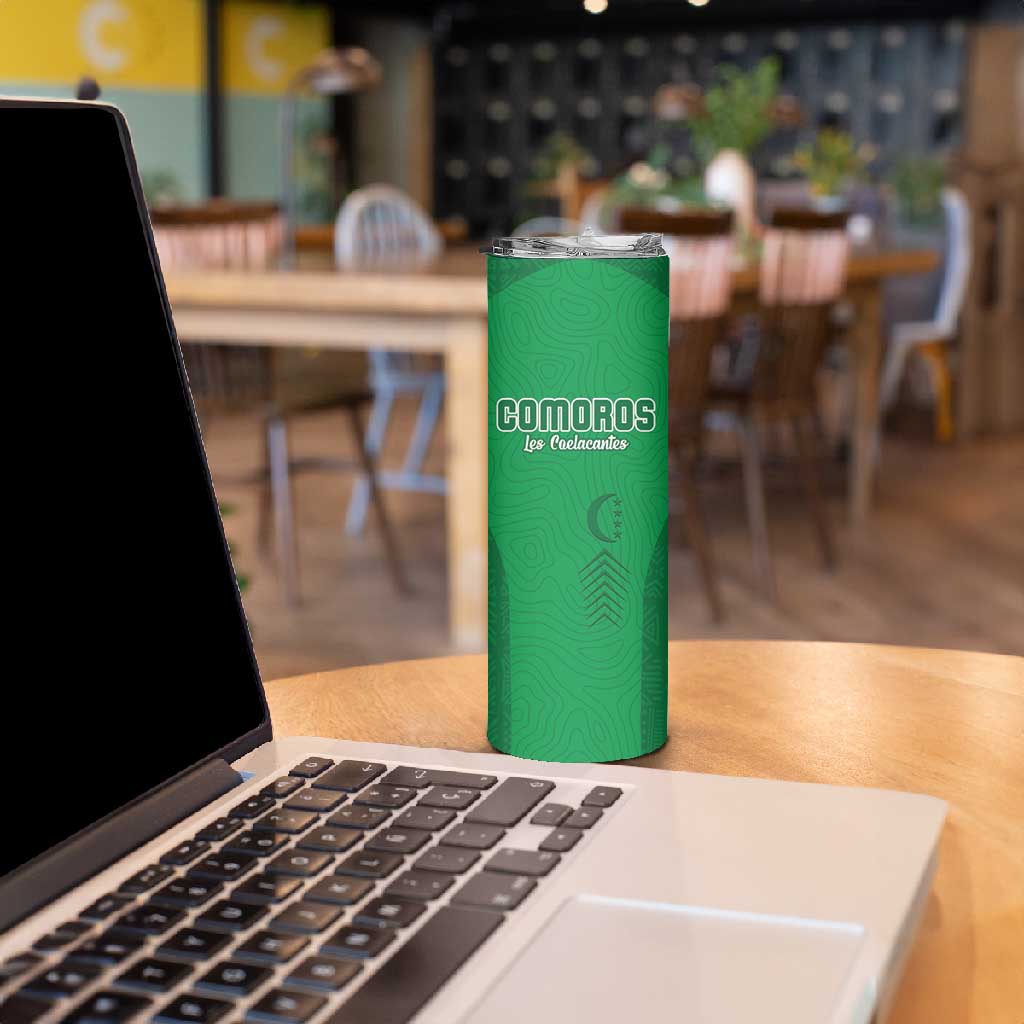 Custom Comoros Football Skinny Tumbler Go Les Coelacantes