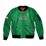 Custom Comoros Football Sleeve Zip Bomber Jacket Go Les Coelacantes