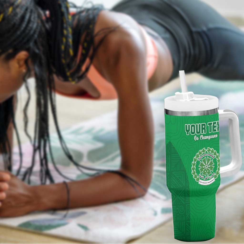 Custom Comoros Football Tumbler With Handle Go Les Coelacantes