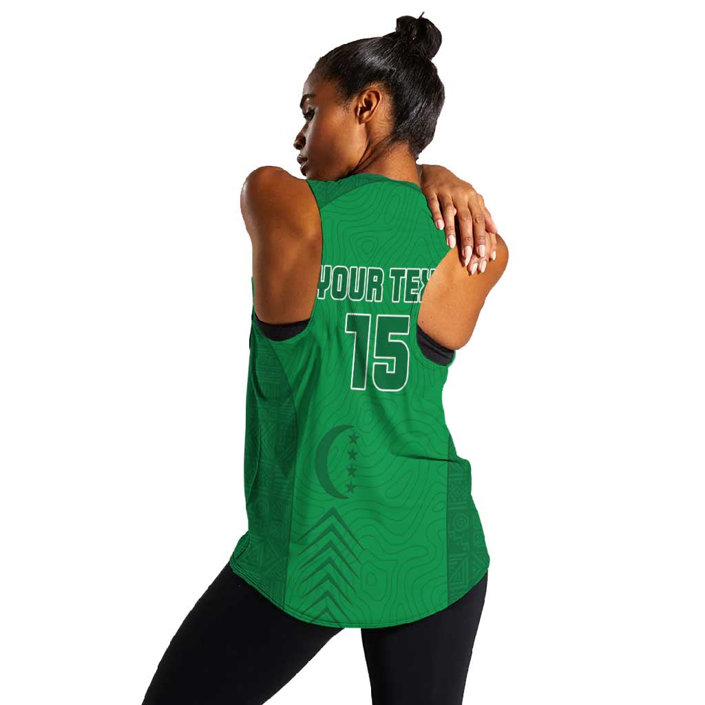 Custom Comoros Football Women Racerback Tank Go Les Coelacantes