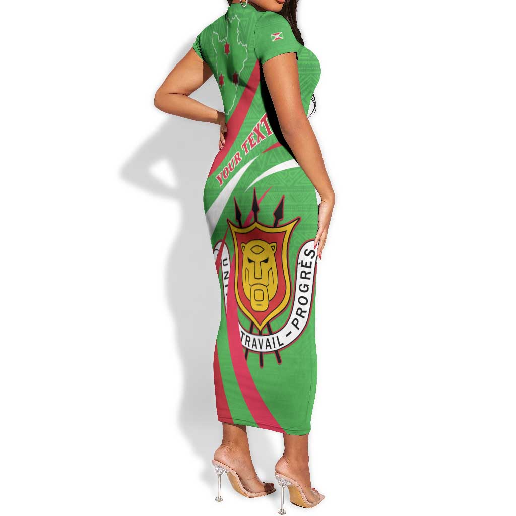 Personalized Burundi Short Sleeve Bodycon Dress 63rd Anniversary of Independence LT15