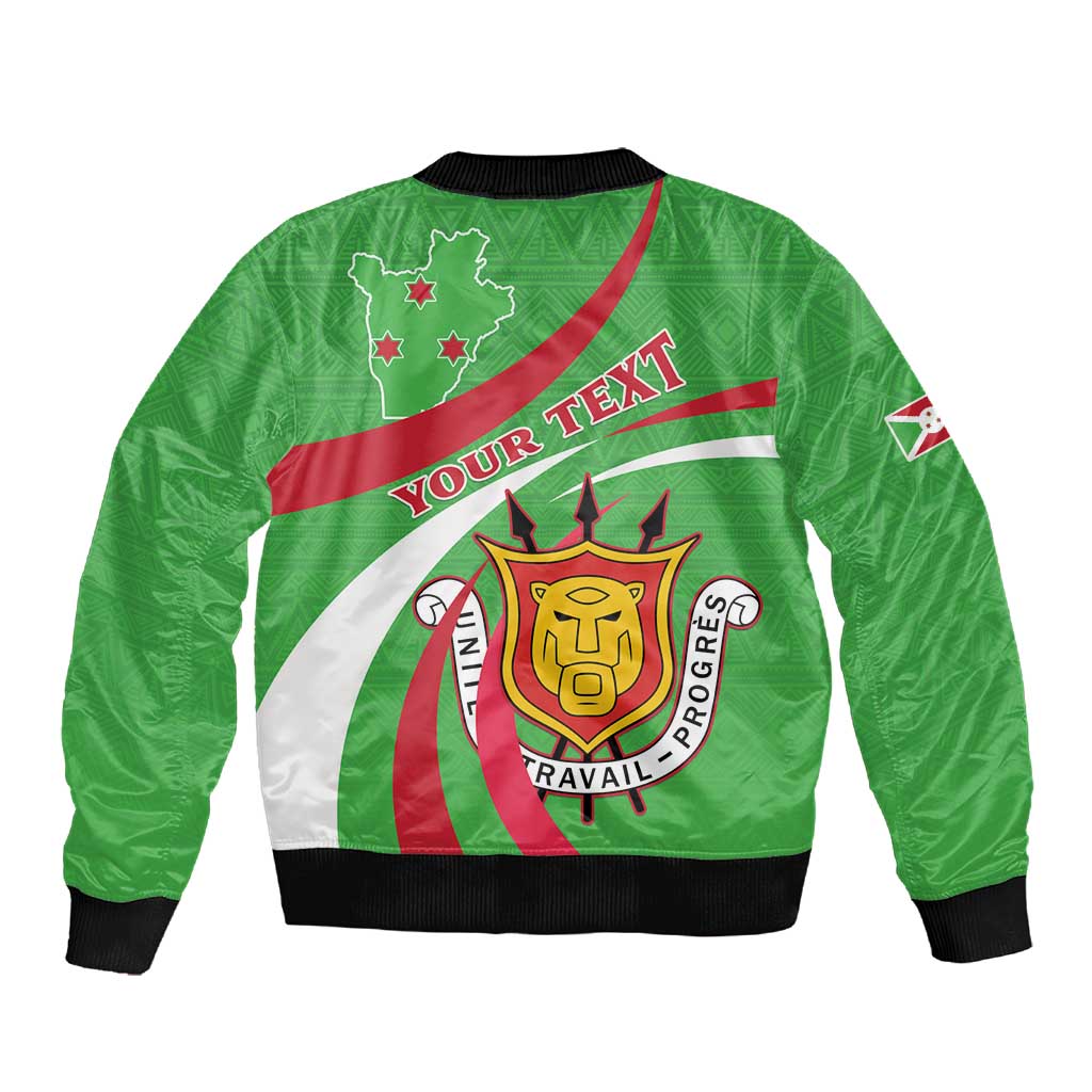 Personalized Burundi Sleeve Zip Bomber Jacket 63rd Anniversary of Independence