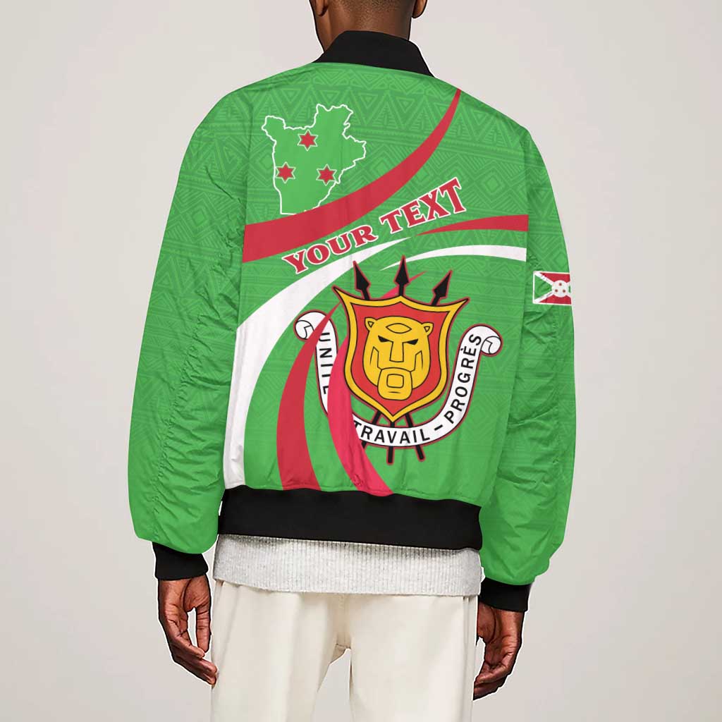 Personalized Burundi Sleeve Zip Bomber Jacket 63rd Anniversary of Independence