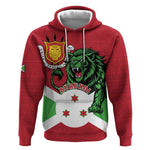 Personalized Jamhuri ya Burundi Hoodie Lion With Coat Of Arms - Flag Style