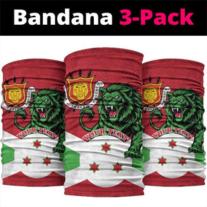 Personalized Jamhuri ya Burundi Neck Gaiter Lion Coat Of Arms - Flag Style LT15