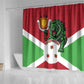 Personalized Jamhuri ya Burundi Shower Curtain Lion With Coat Of Arms - Flag Style