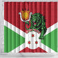 Personalized Jamhuri ya Burundi Shower Curtain Lion With Coat Of Arms - Flag Style