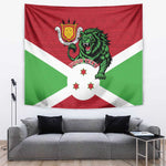 Personalized Jamhuri ya Burundi Tapestry Lion With Coat Of Arms - Flag Style