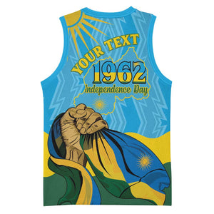 Personalized Happy Rwanda Independence Day Basketball Jersey Coat Of Arms With Map LT15