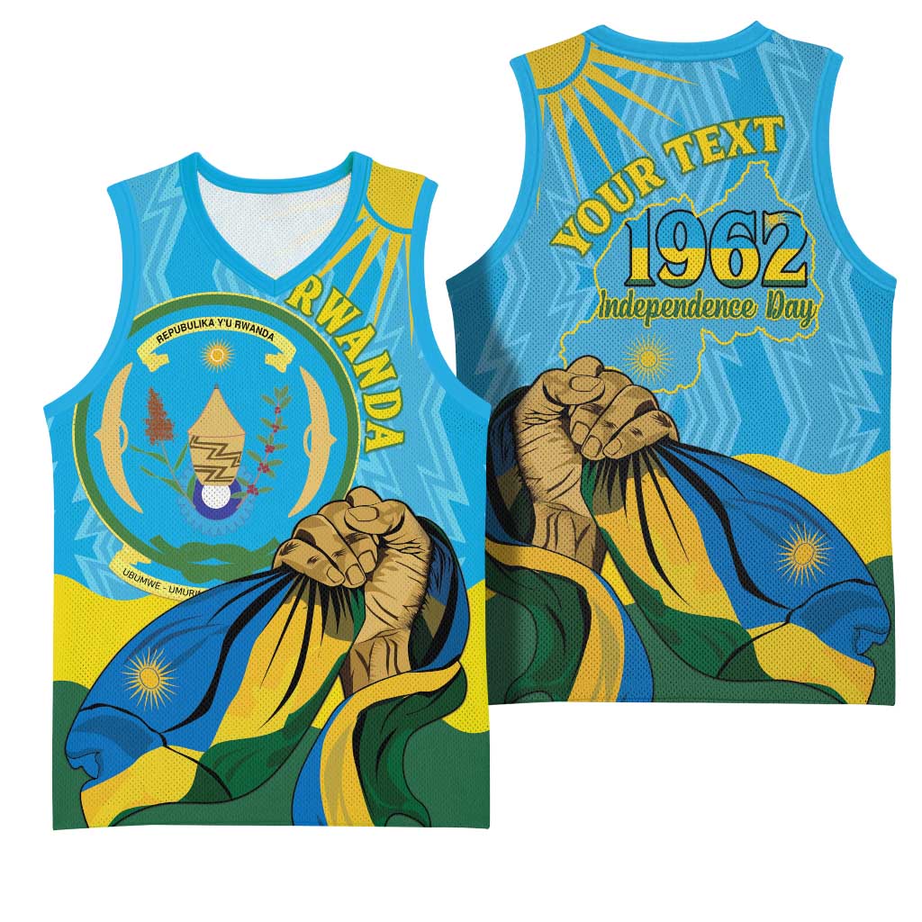 Personalized Happy Rwanda Independence Day Basketball Jersey Coat Of Arms With Map LT15