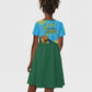 Personalized Happy Rwanda Independence Day Kid Short Sleeve Dress Coat Of Arms With Map