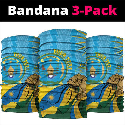 Personalized Happy Rwanda Independence Day Neck Gaiter Coat Of Arms Map LT15