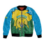 Personalized Jamhuri ya Rwanda Bomber Jacket Coat Of Arms Imigongo Pattern