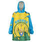 Personalized Jamhuri ya Rwanda Kid Wearable Blanket Hoodie Coat Of Arms Imigongo Pattern